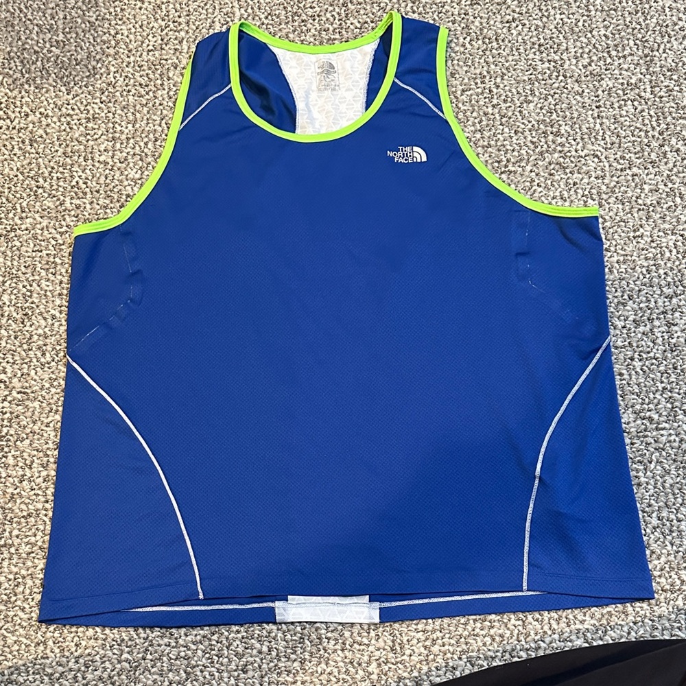 The North Face Men's Blue and Green Swim Rash Guard